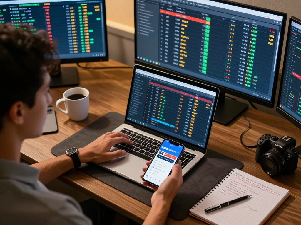 Placing bets on keonhacai during a live sports betting session, showcasing modern gaming setup