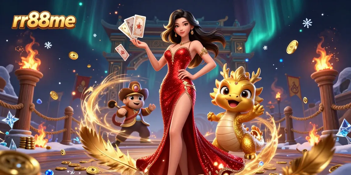 Play thrilling games with rr88me on a vibrant virtual casino, featuring a captivating Asian woman.