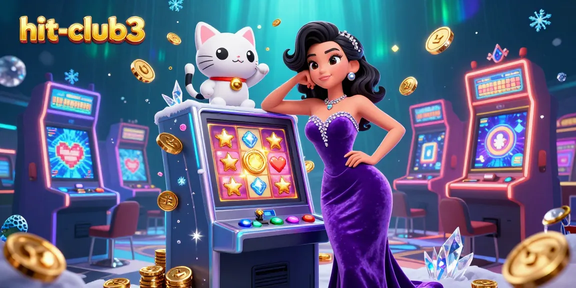 Experience jackpots with hit-club3's vibrant 3D casino scene filled with excitement and luck.