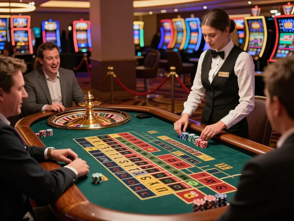 Experience the excitement of a debet strategy at a live roulette table in a luxurious casino setting