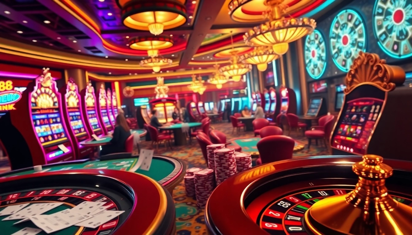 Experience the thrill at 88 CLB casino with vibrant slot machines and engaging poker action.