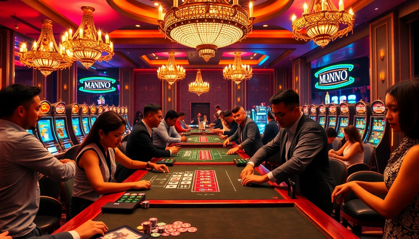 Nohu-themed casino night with players strategizing bets at vibrant tables