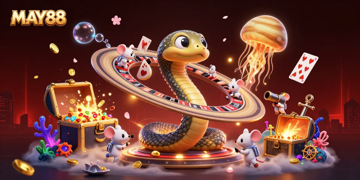 MAY88 offers an exhilarating gaming experience with unique cosmic characters and vibrant casino elements.