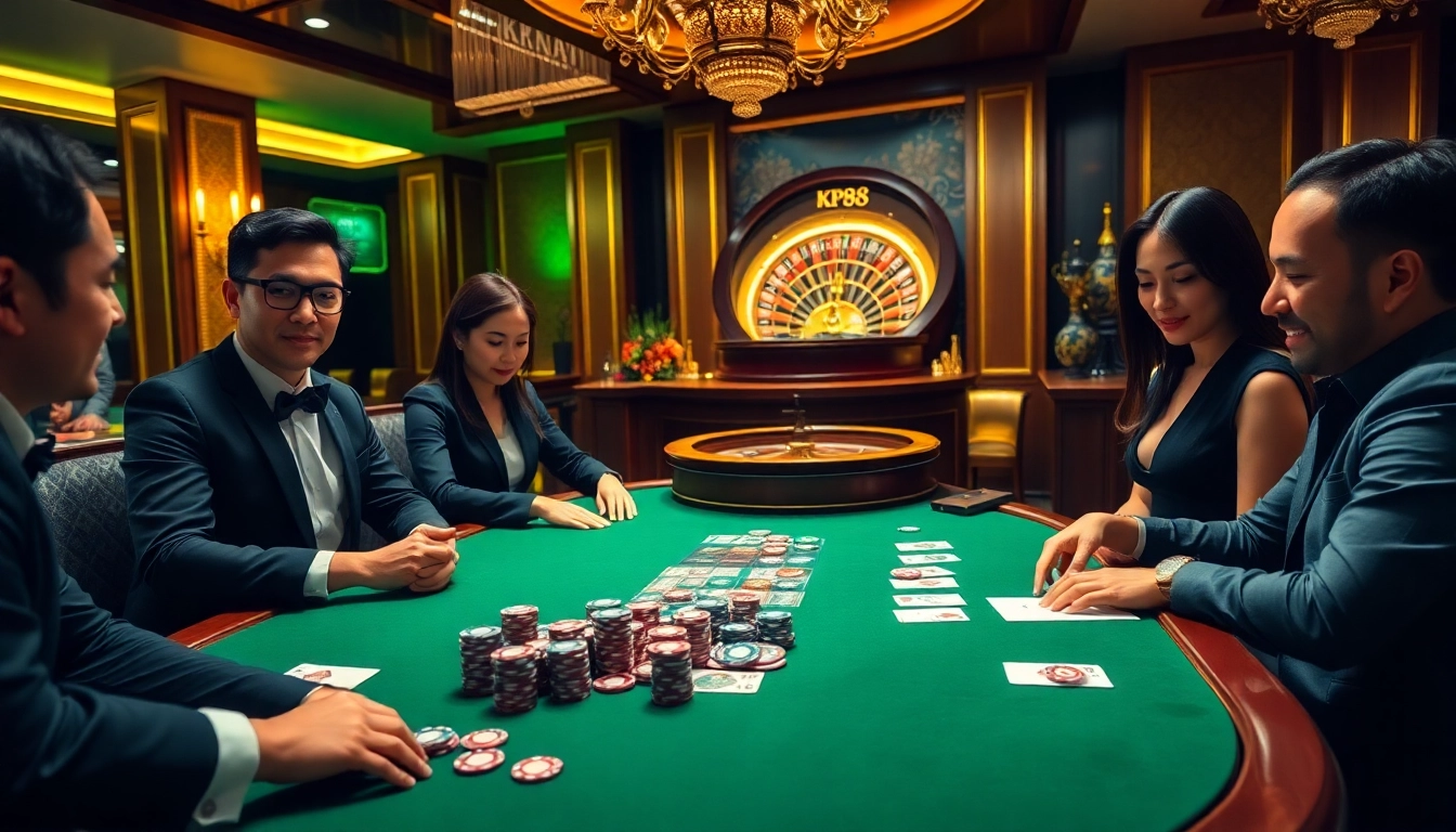 Experience thrilling games on KP88.space with vibrant poker and roulette action.