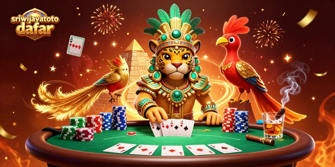 Engage with sriwijayatoto daftar at a vibrant poker scene depicting rich gambling elements.