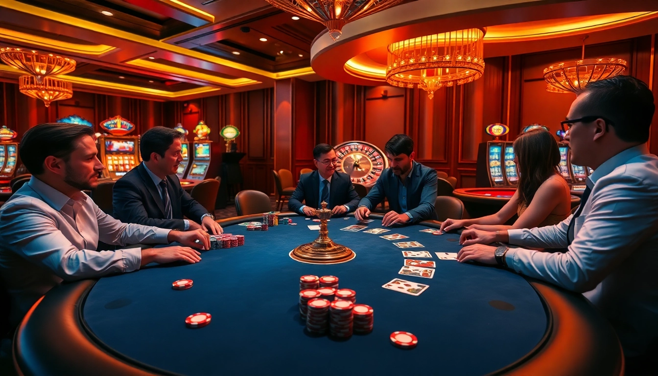 Experience the vibrant atmosphere of gambling at https://hello88app.com/ with a high-stakes poker game.