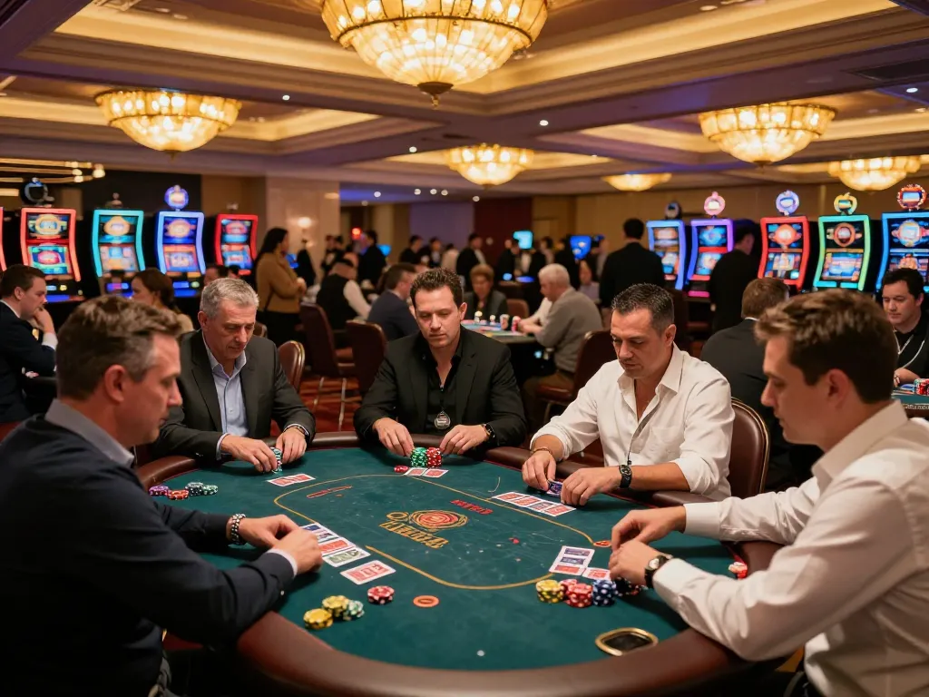 Experience thrilling gameplay at 789bet com casino with players engaging at card tables.