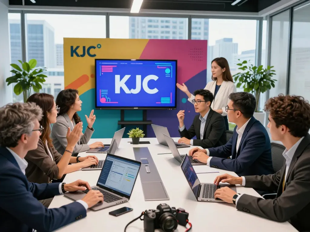 KJC - International entertainment collaboration meeting showcasing global strategic partnerships and innovative branding.