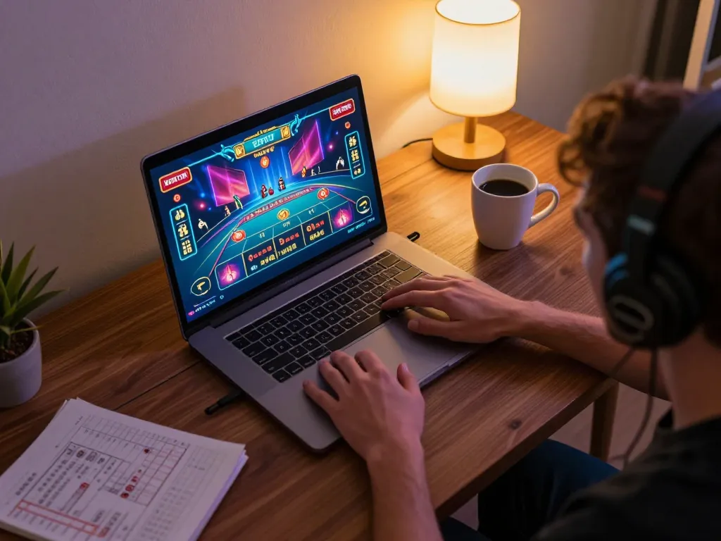 Engaging in online gaming at trang chủ 789win with vibrant graphics and strategic notes.