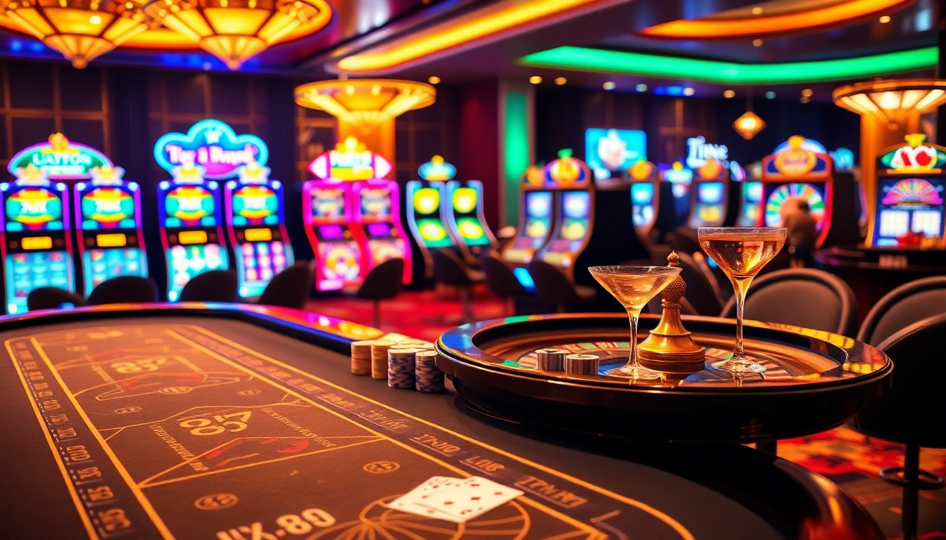 Dynamic Jun88 casino scene with poker chips, cards, and a roulette wheel in a luxury setting.