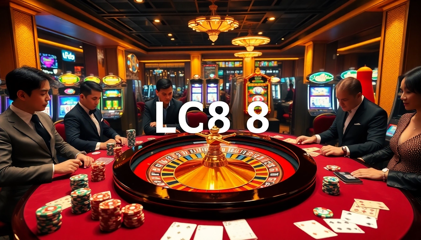 LC88 players engage in an exciting roulette game, embodying a professional gambling atmosphere.
