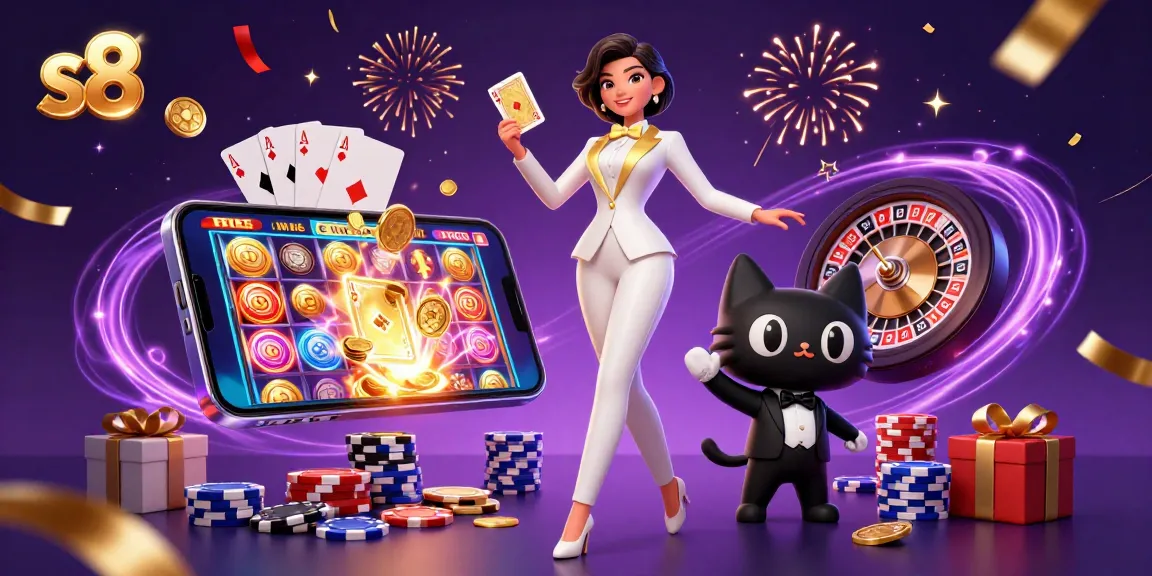 Experience thrilling wins with s8's exciting slot games, vibrant characters, and dazzling casino action.