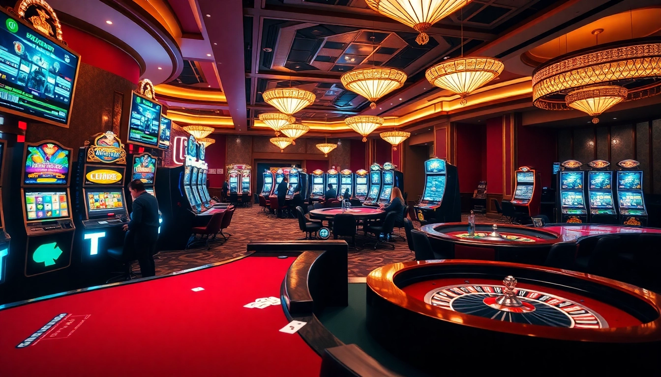 Experience thrilling gameplay at c168 casino with modern gaming tables and vibrant slot machines.