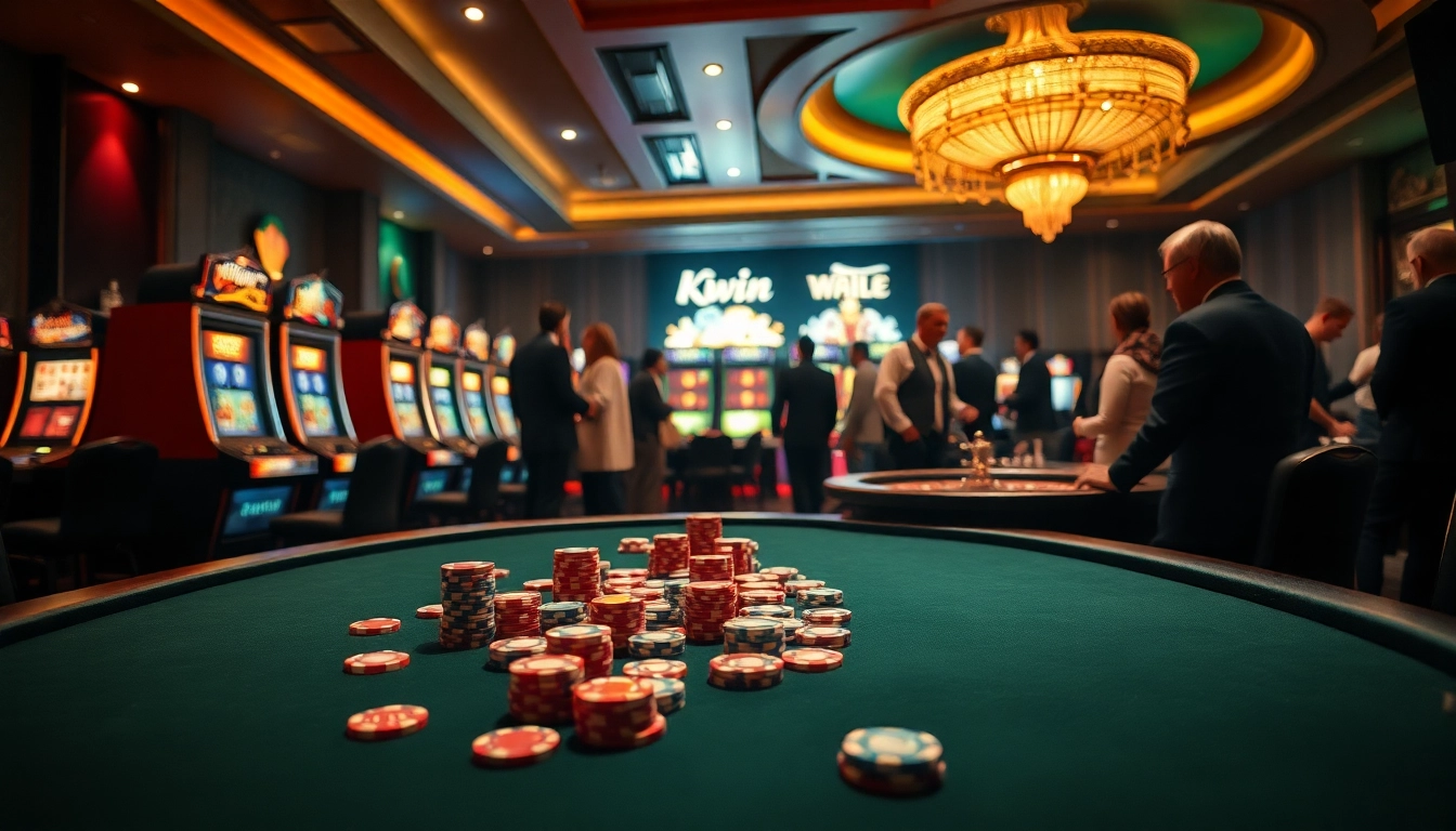 Kkwin casino players enjoying vibrant poker and slot games in an inviting atmosphere.