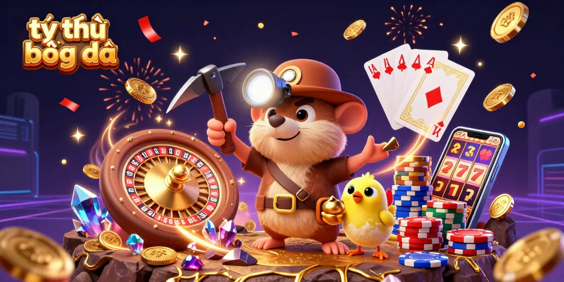 Tỷ lệ bóng đá illustrated through a vibrant scene with a treasure hunter mole and gold in motion.