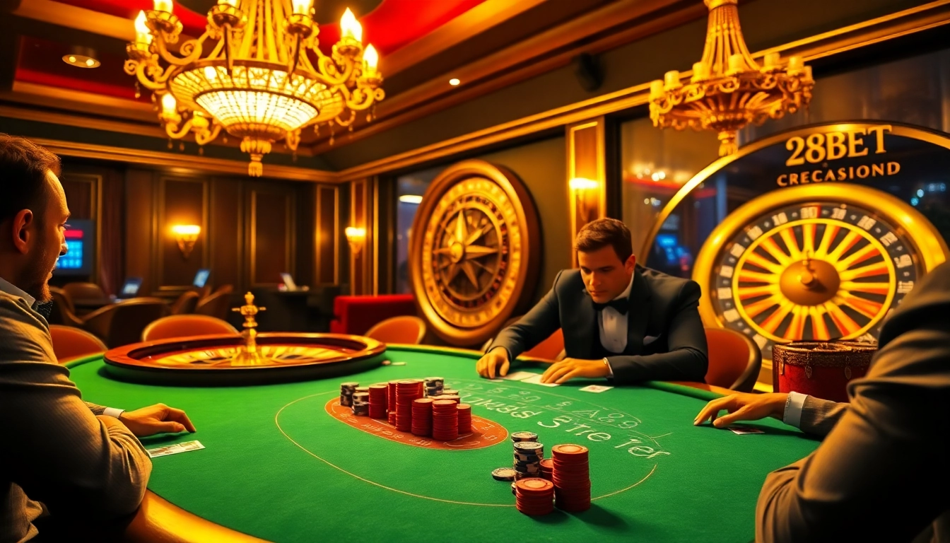 Experience thrilling poker action at 28BET with vibrant chips and exciting gameplay.