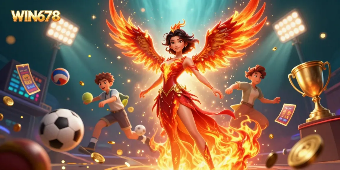 Experience the excitement of WIN678 with a stunning Asian woman and vibrant casino elements in this rich 3D illustration.