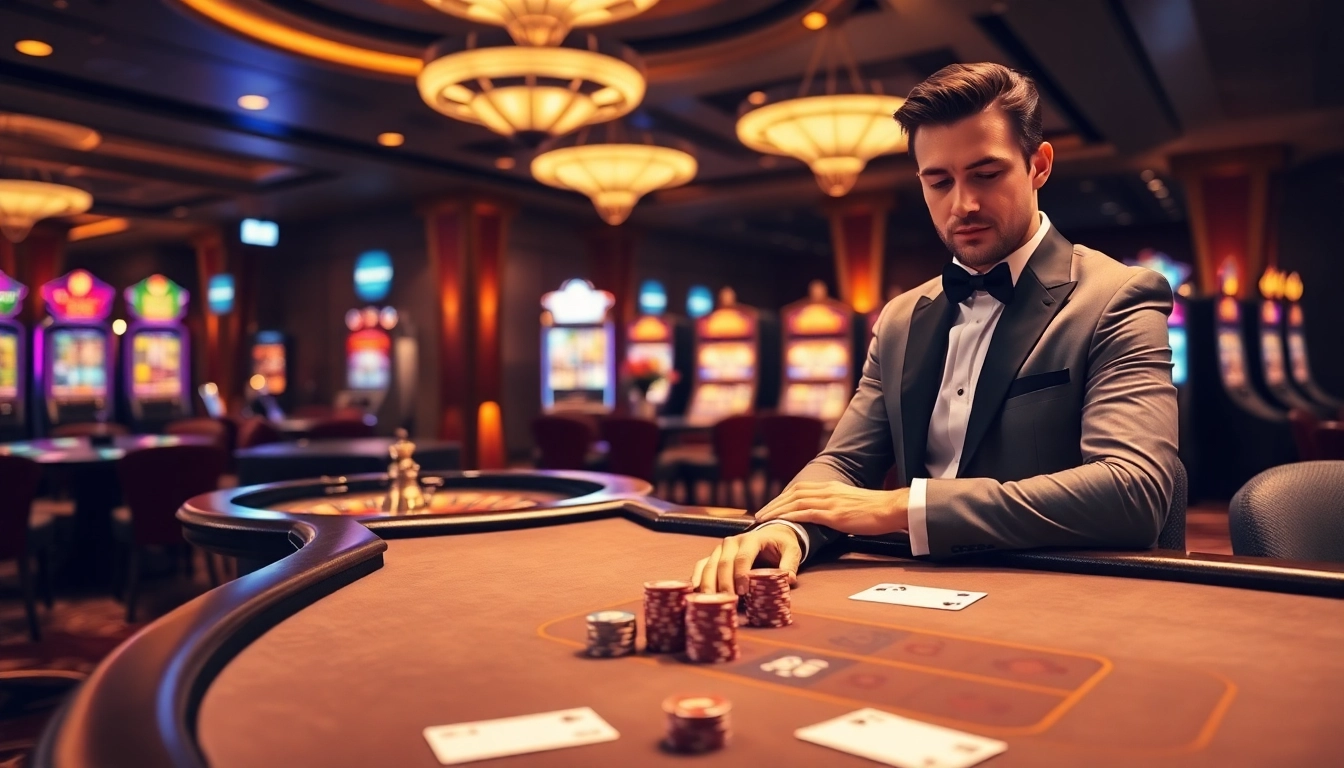 Experience the excitement of 888new with an elegant blackjack table and vibrant casino atmosphere.