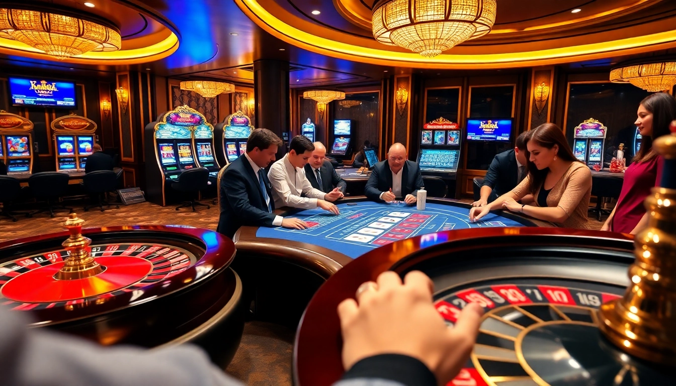 Engaging players enjoying games at Kingfun club with vibrant casino visuals.