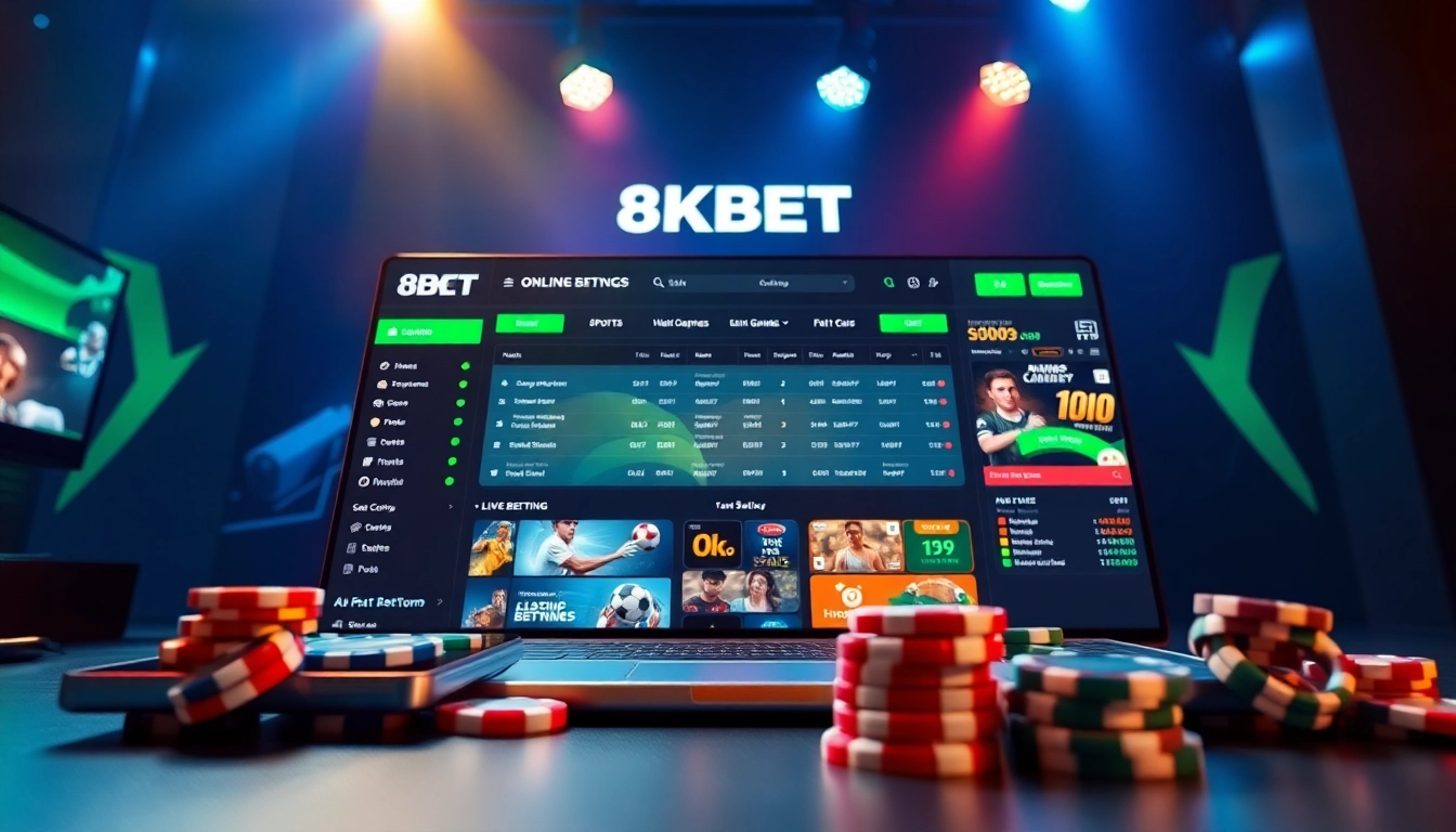 8KBET online betting platform showcasing vibrant sports and casino games.