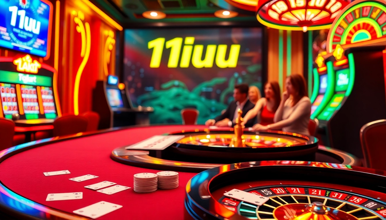 Experience thrilling moments at 11uu's casino with players enjoying poker and slot games.