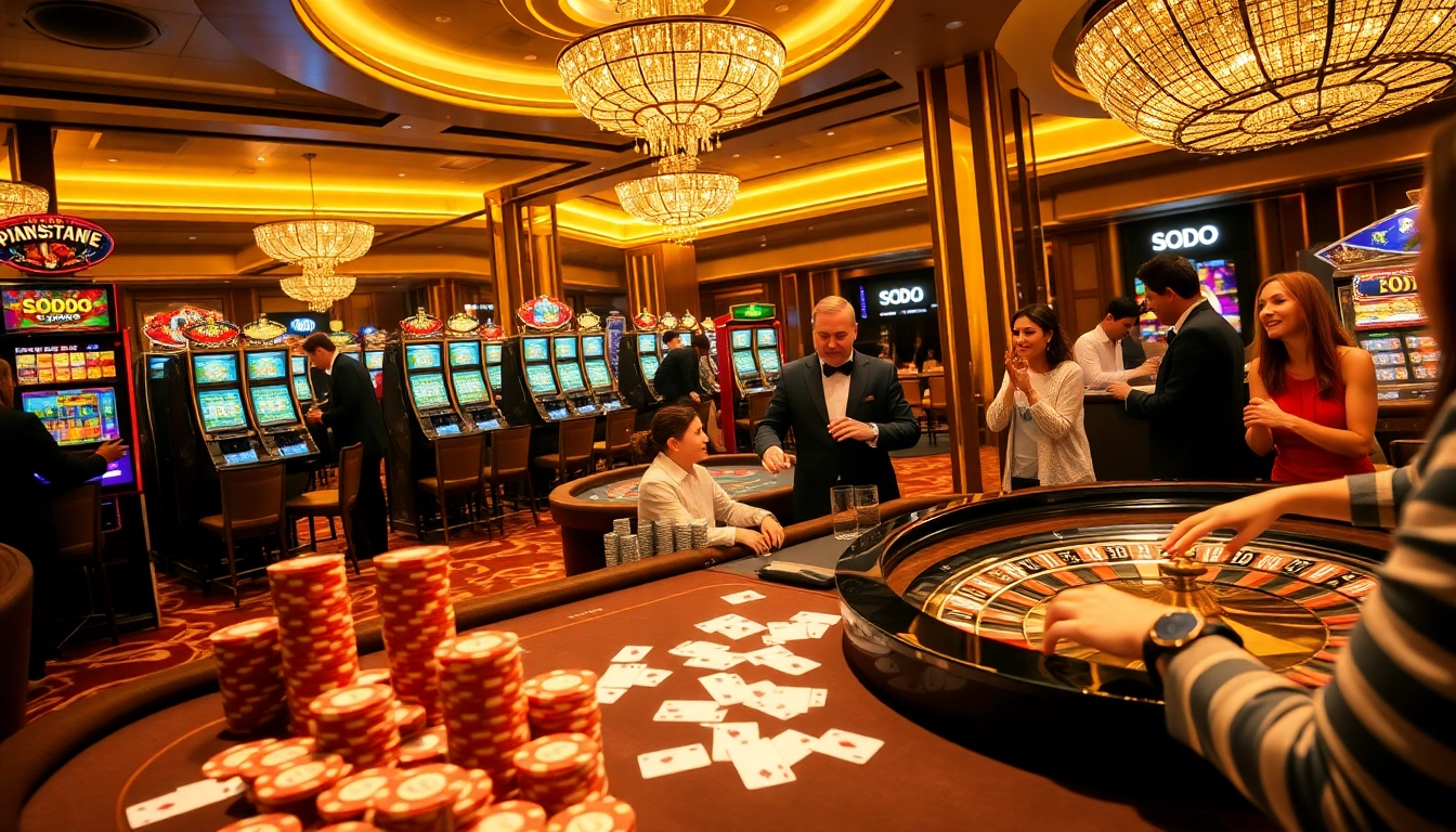 Experience the thrill of SODO Casino with high-stakes poker and roulette gameplay.