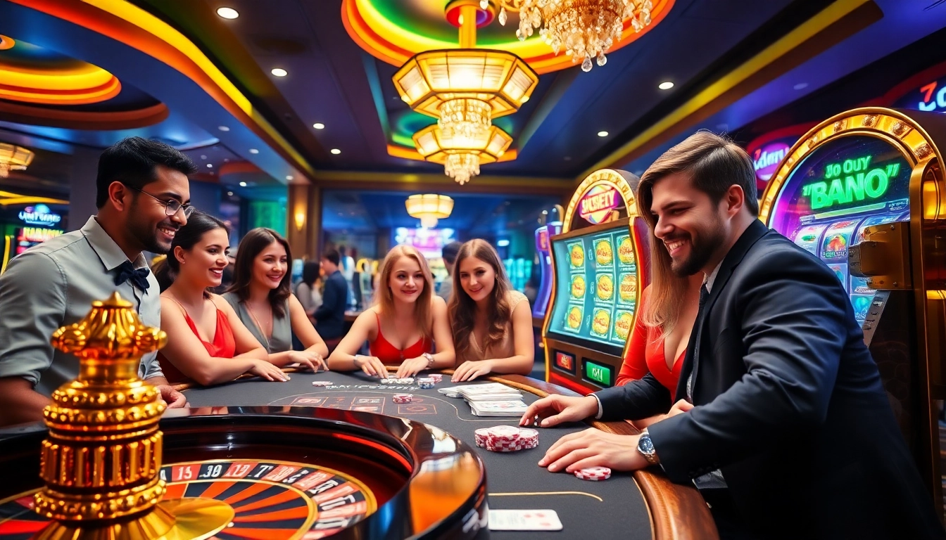 Exciting gameplay at 789club casino with vibrant tables, chips, and engaged players.