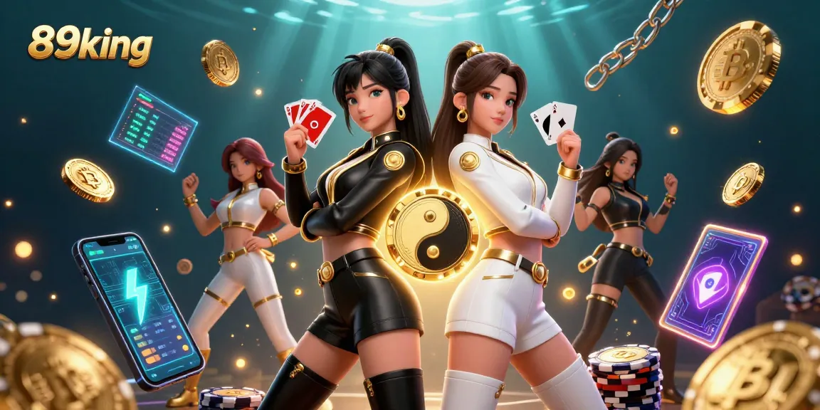 Engage with the vibrant world of 89king through this dynamic illustration showcasing Asian women embodying casino charisma.