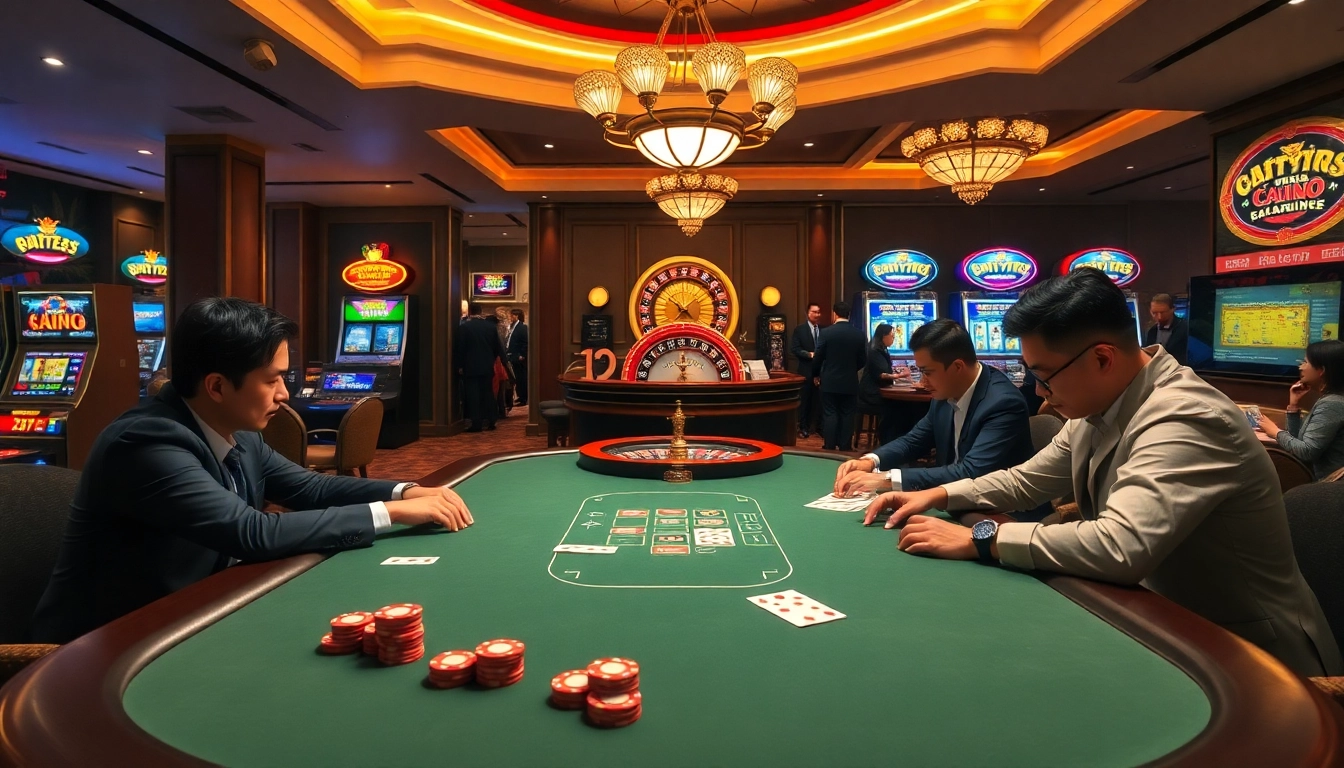 Exciting gaming atmosphere at a casino featuring Vào Lưới TV poker action.