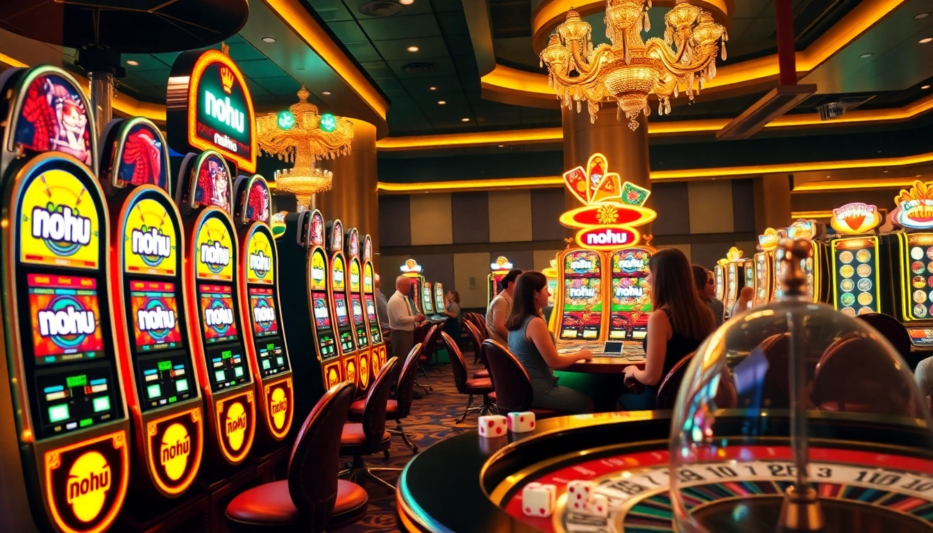 Nohu slot machines attract players with vibrant designs and thrilling gameplay in a luxurious casino atmosphere.