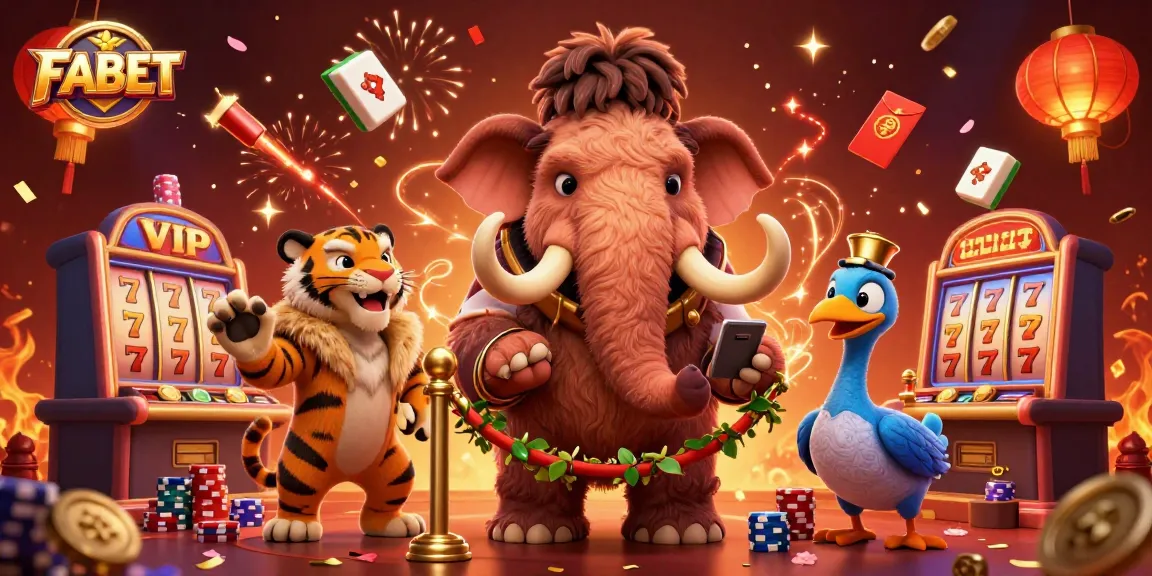 Experience exhilarating gameplay at FABET with a lively 3D casino scene featuring vibrant characters and animated elements.
