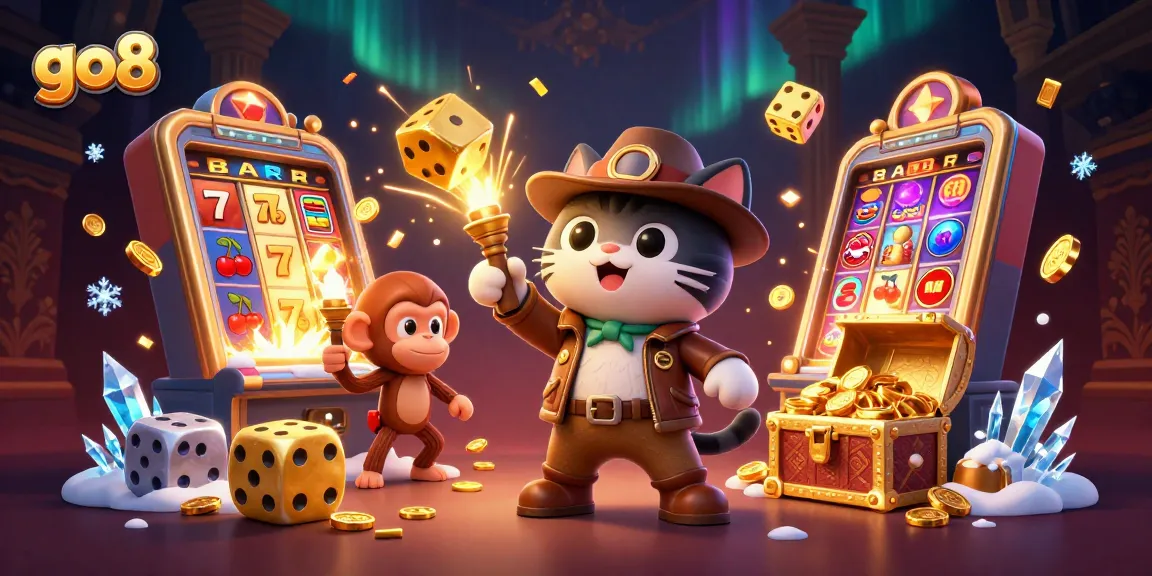 Embark on a thrilling adventure with the go8 archaeologist cat discovering a golden casino artifact!