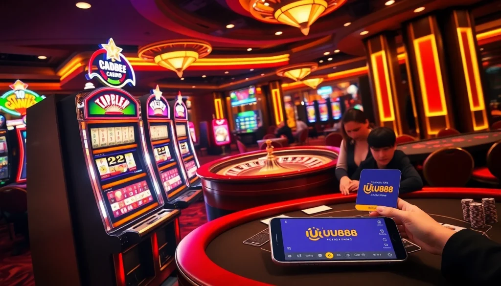 Experience the excitement of uu88 with vibrant casino elements and engaging gambling activities.