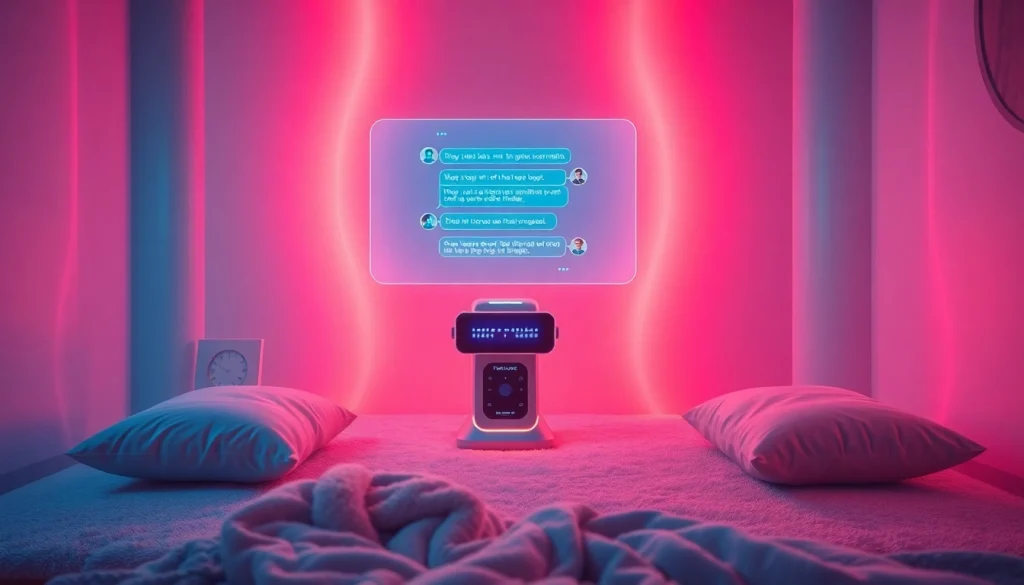 Engaging scene of sex AI interaction in a sleek, futuristic environment.