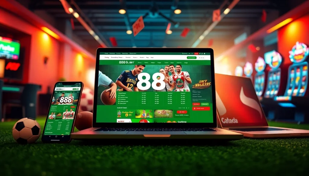 Exciting interface of 888b.bet displayed on multiple devices for a modern online betting experience.