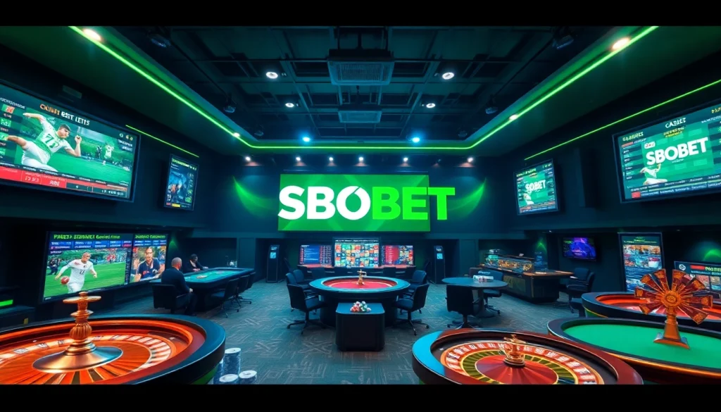 SBOBET online betting scene showcasing diverse options for sports, casino games, and poker.