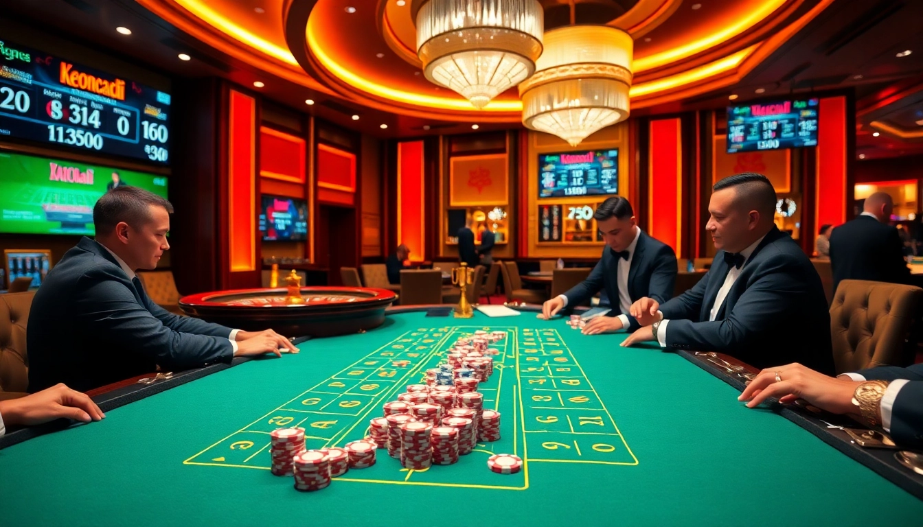 Experience the thrilling ambiance of keonhacai betting with vibrant casino elements and engaging gameplay.
