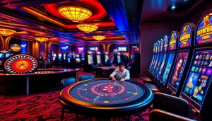 Experience thrilling gameplay at 888now with vibrant casino tables and exciting slot machines.