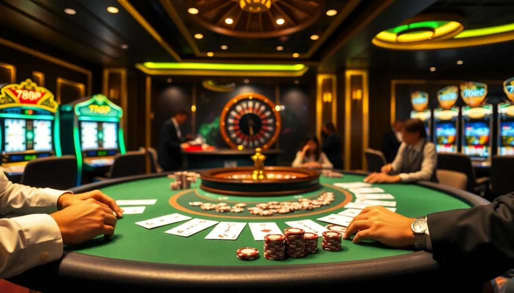 Gamble with excitement at a luxurious casino featuring 789P table games.