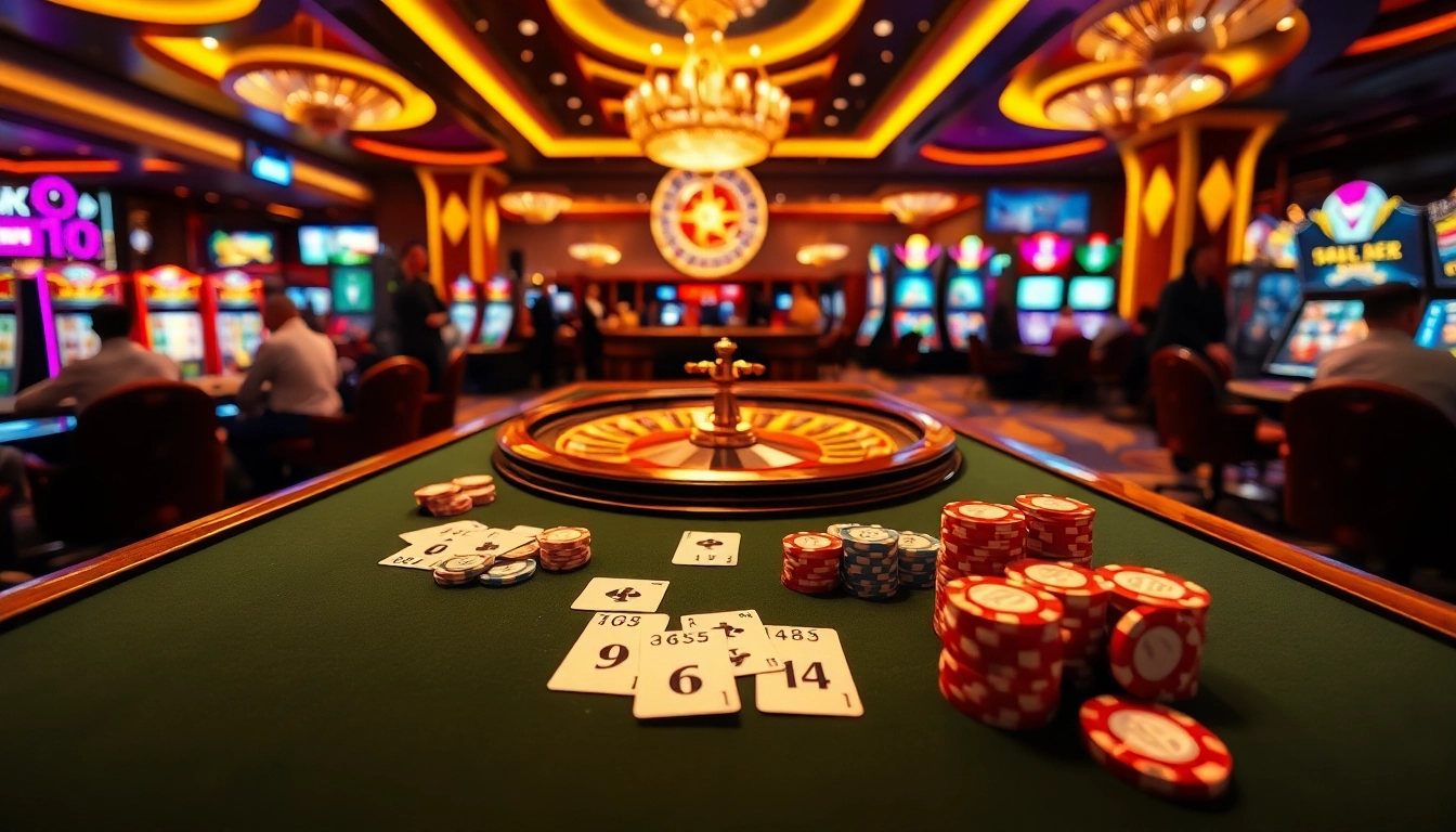 Experience high-stakes gaming at TG88 with vibrant casino tables and engaged players.