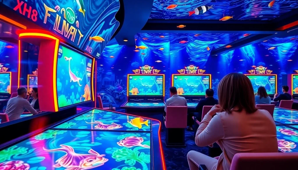 Experience the thrill of bắn cá xn88 as players engage in exciting underwater shooting games.