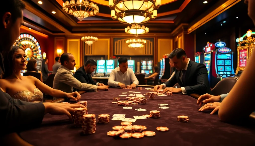 Experience high-stakes gambling at https://sv388win.live with an elegant poker table and vibrant casino atmosphere.