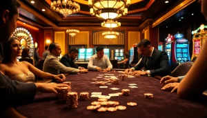 Experience high-stakes gambling at https://sv388win.live with an elegant poker table and vibrant casino atmosphere.