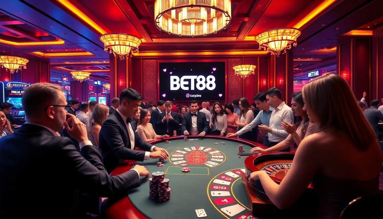 Experience thrilling games at BET88 online casino with vibrant tables and exciting atmosphere.
