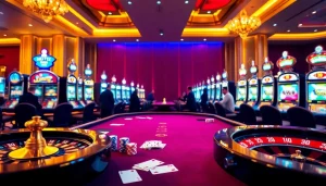 Players enjoying a strategic poker game at 788t casino, showcasing excitement and luxury.