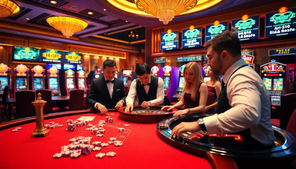 Experience a vibrant online gambling atmosphere with Nhà cái uy tín, showcasing exhilarating moments at the casino.