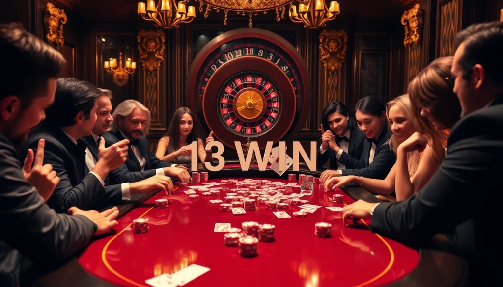 Experience high-stakes gaming at 13WIN with vibrant poker action and thrilling casino ambiance.