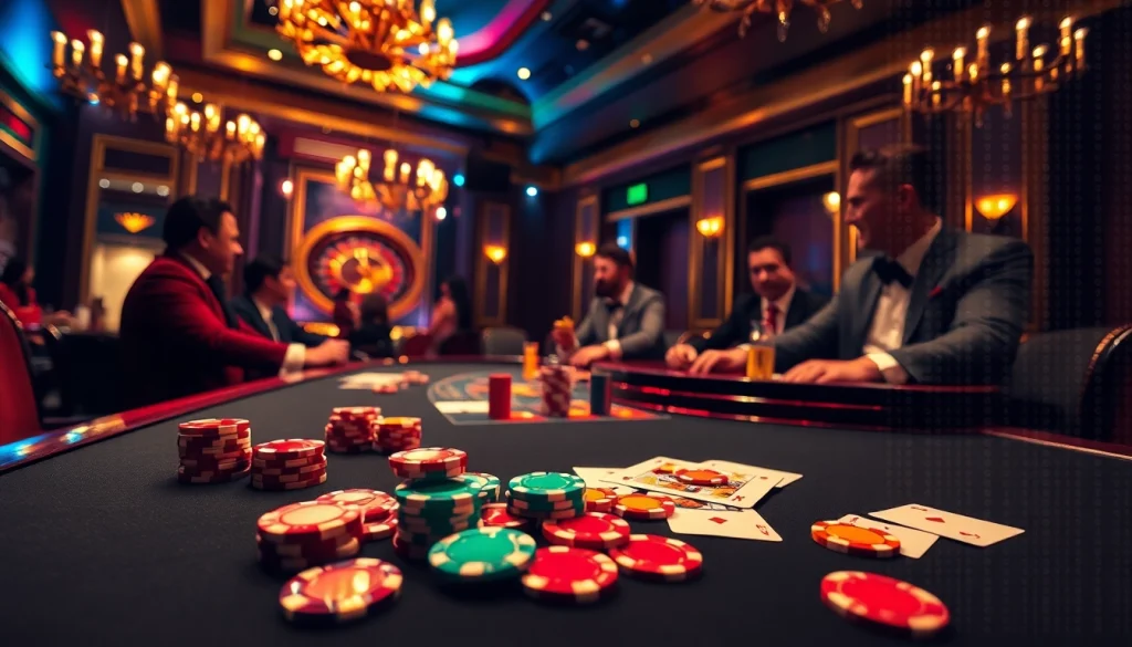 Players engage at a poker table, showcasing hidden wiki resources through exciting casino elements.