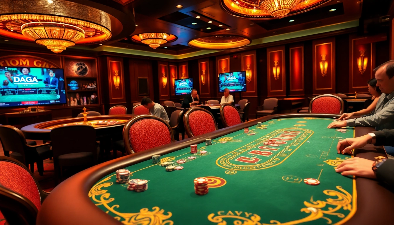 Engage with thrilling poker action at DAGA's luxurious casino setup.