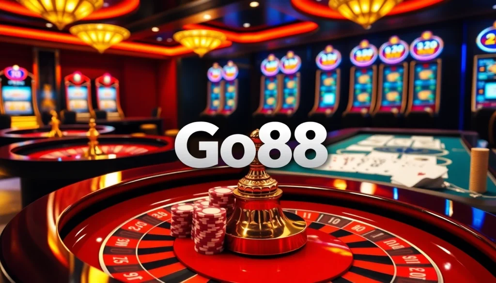 Experience the excitement of Go88 with vibrant casino tables and gaming action